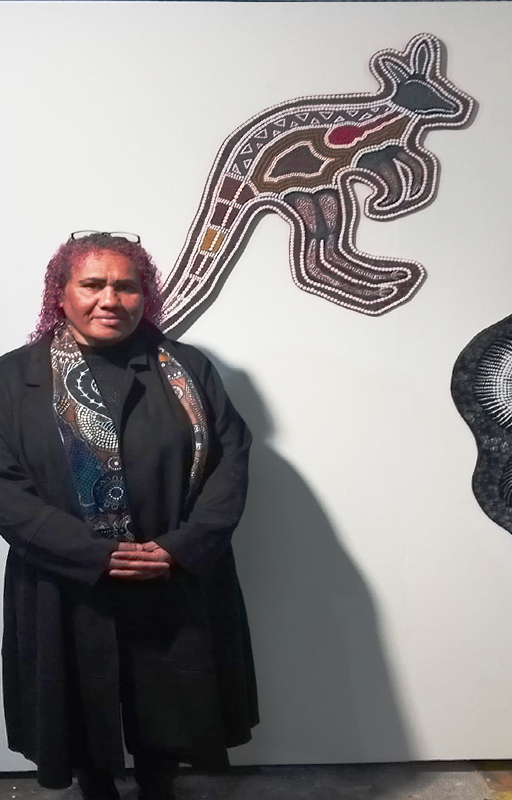 Artist Jude Jarrett at Redfern Exhibition